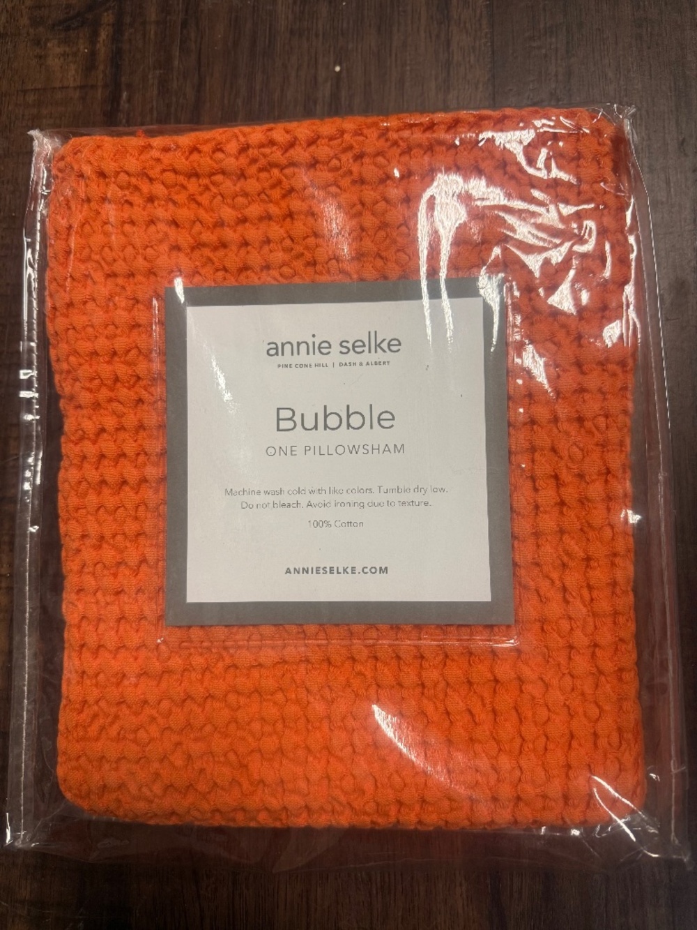 Annie Selke Bubble Matelasse Sham in Tangerine